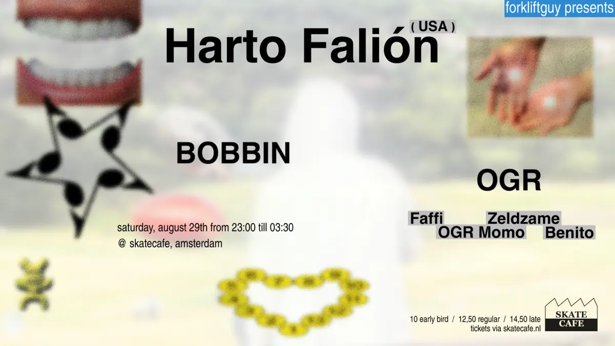 HARTO FALIÓN (US, LIVE), OGR+ZELDZAME (LIVE), BOBBIN, AGP — Skatecafe, Amsterdam