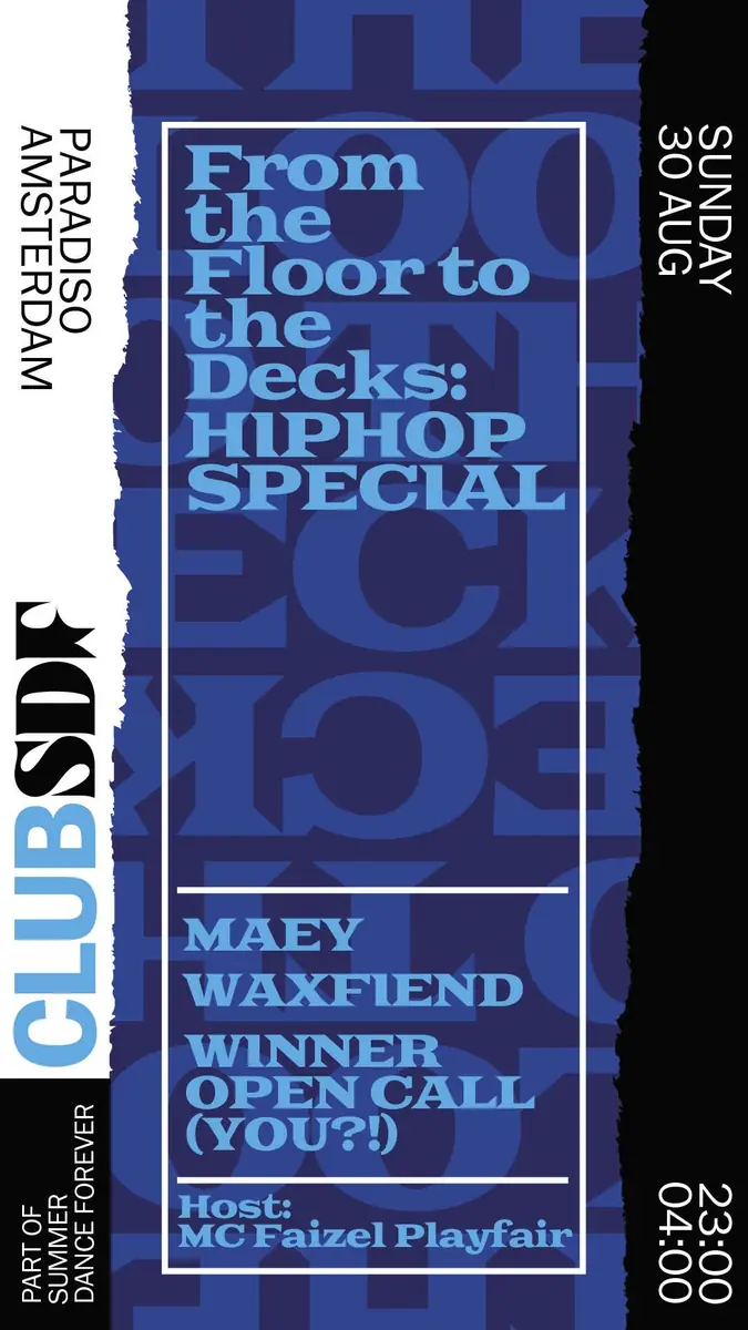 From the Floor to the Decks - Hiphop special — Paradiso, Amsterdam