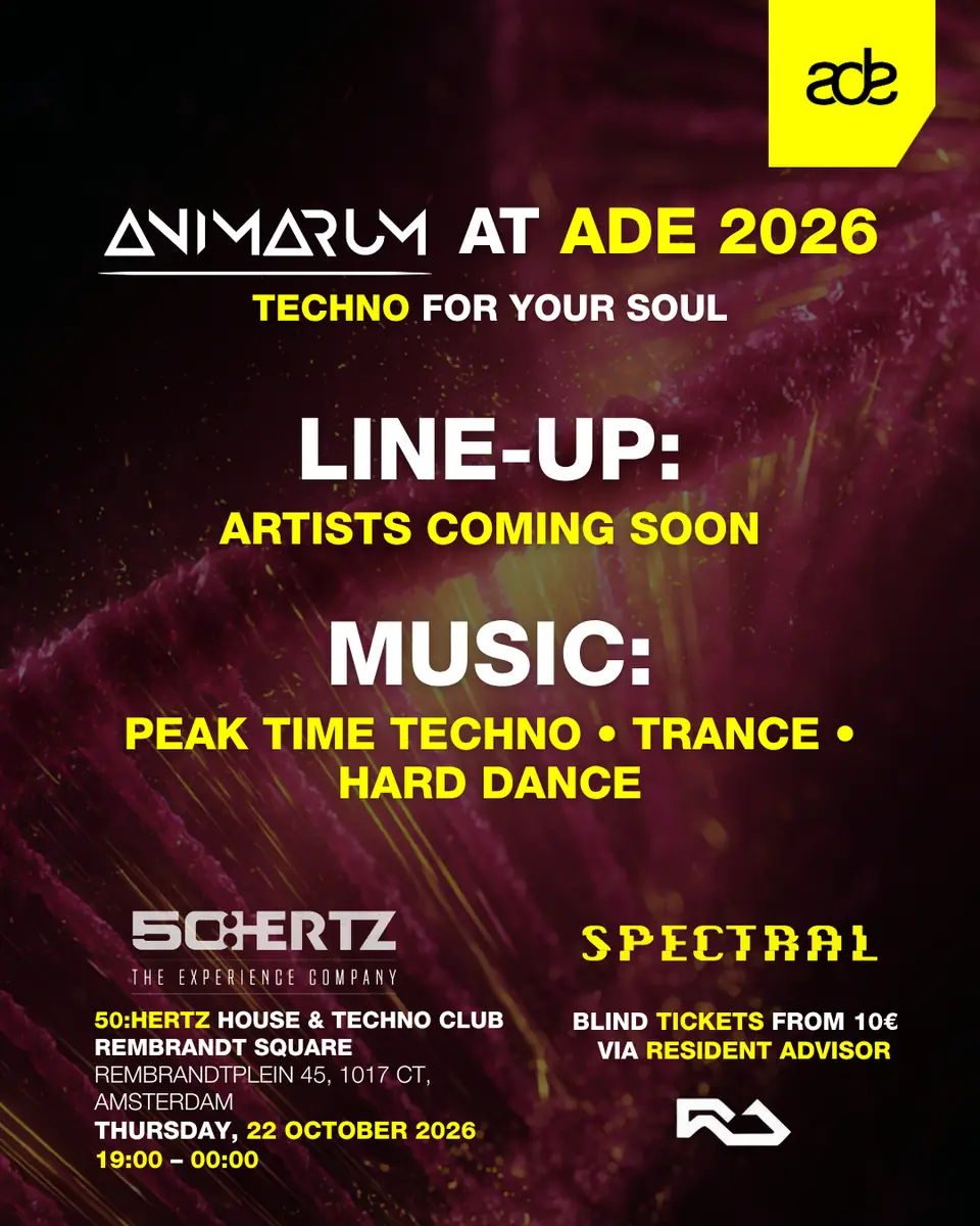 Animarum Showcase at ADE 2026 - Techno for Your Soul — Aevum x 50:Hertz House & Techno Club Rembrandt Square | Rembrandtplein 45, Amsterdam, Amsterdam