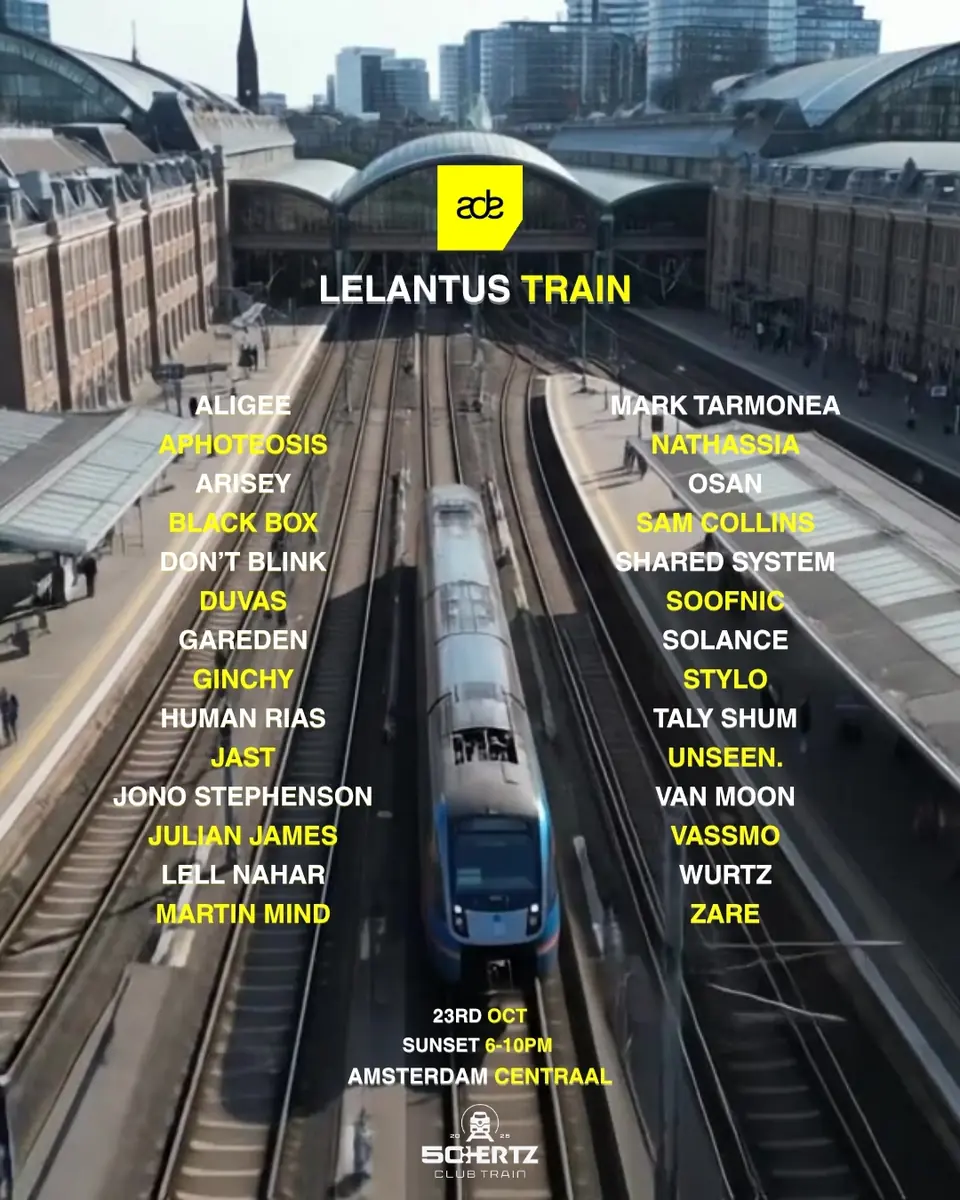 Lelantus ADE TRAIN - Sunset Experience [LAST 30 TICKETS] — Amsterdam Central Station, Amsterdam