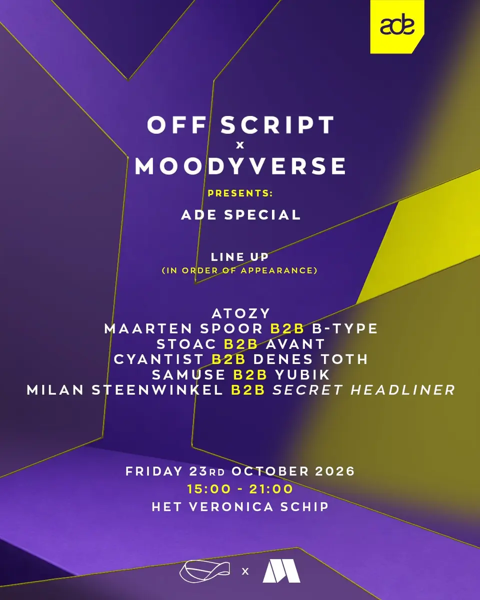 Off Script X Moodyverse - ADE SPECIAL — Het Veronica Schip, Amsterdam