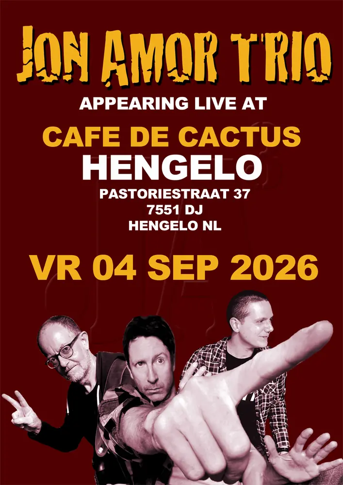 Jon Amor Trio (Original Blues, Funk, Rock, UK) — Café de Cactus, Hengelo