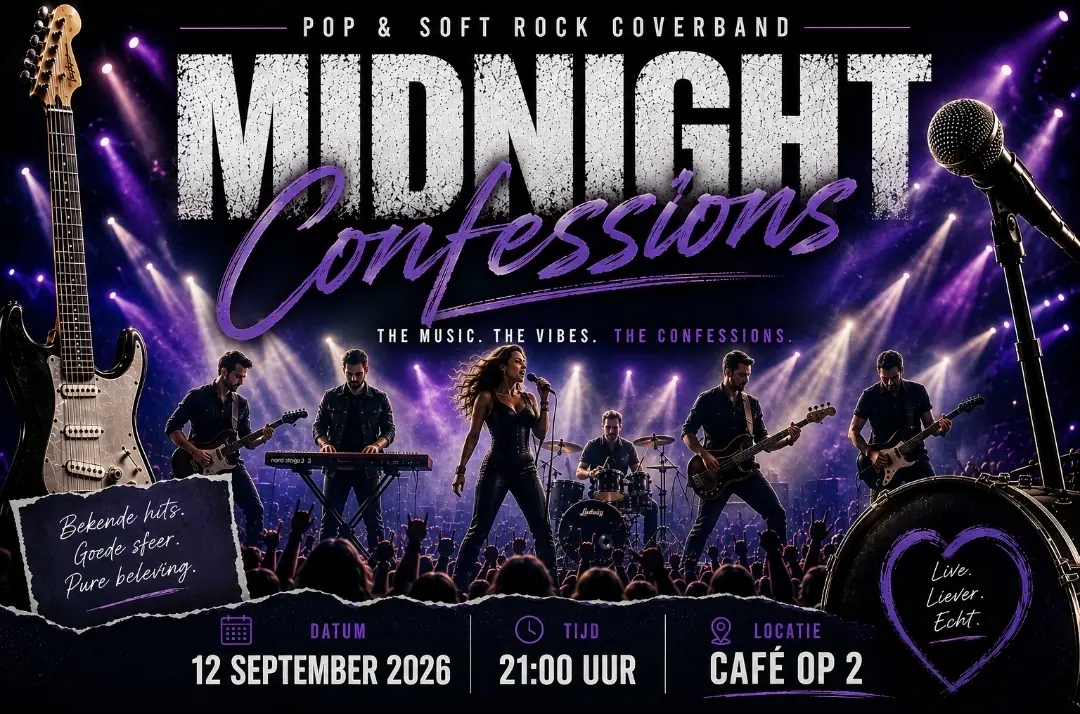 Midnight Confession Coverband — Café op 2, Almere