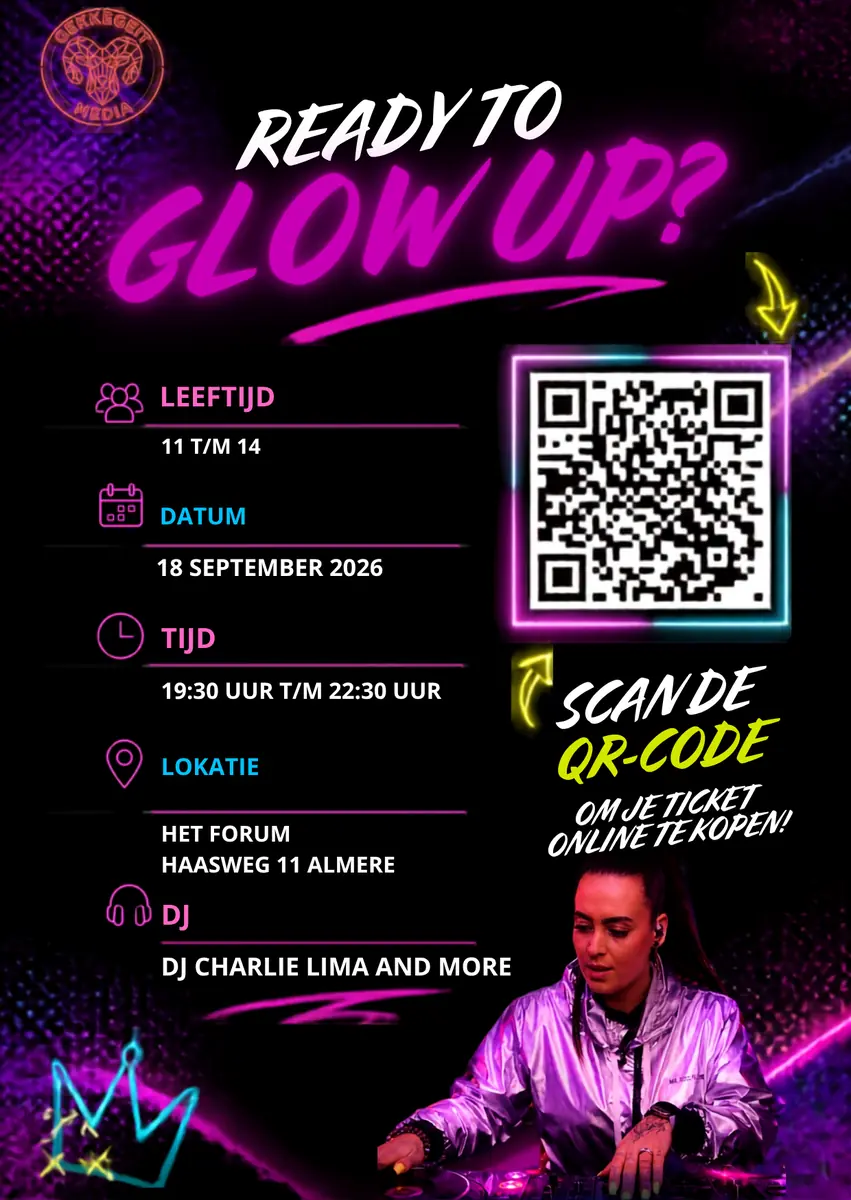 Tienerdisco Glow Up (Back to School) — Buurtcentrum Het Forum, Almere