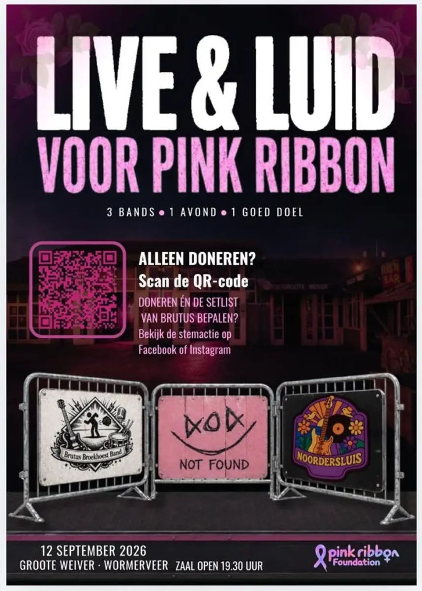 Benefizkonzert - Live und Laut für Pink Ribbon — De Groote Weiver, Wormerveer