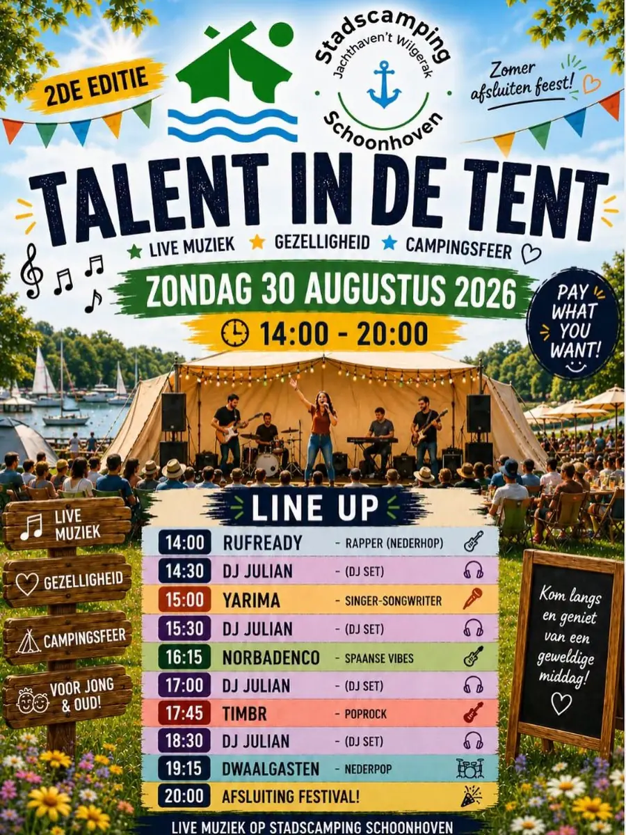 Talent in the Tent - 2. Auflage — Stadscamping Schoonhoven, Schoonhoven