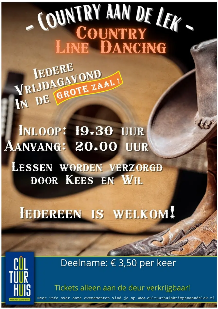 Country Line Dancing im Cultuurhuis — Bibliotheek Krimpen aan de Lek, Krimpen aan de Lek