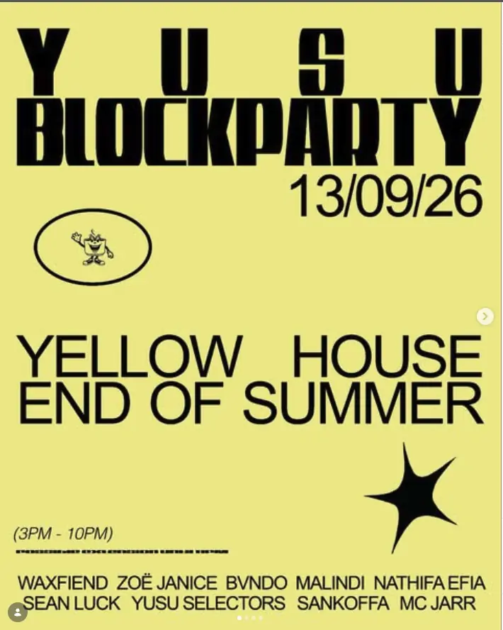 Yusu Blockparty — Yellow House, Amsterdam