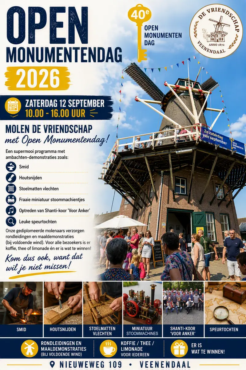 Open Monumentendag bei Molen De Vriendschap — Molen De Vriendschap, Veenendaal