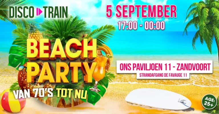 Disco-Train Beach Party Age: 25+ — Ons Paviljoen, Haarlem