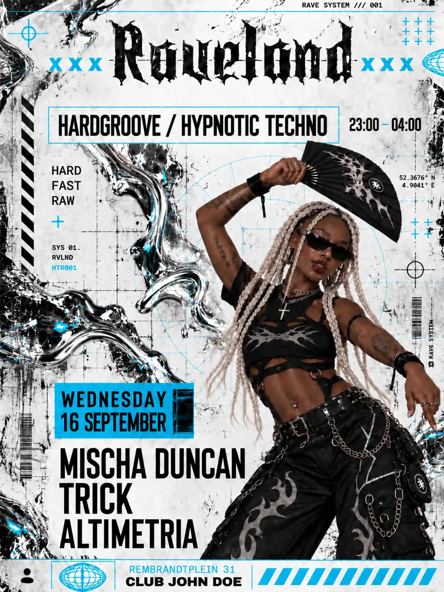 RAVELAND: HardGroove & Hypnotic Techno w/ Mischa Duncan, Trick & Altimetria — John Doe, Amsterdam