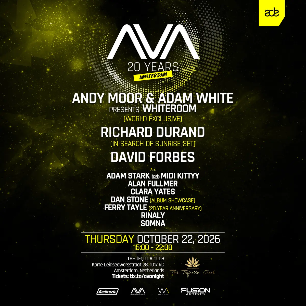 AVA Records 20 Years — The Tequila Club, Amsterdam