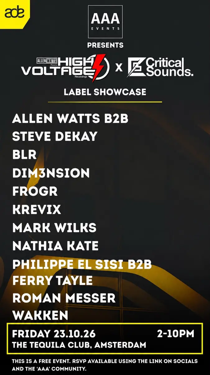 High Voltage × Critical Sounds Label Showcase — The Tequila Club, Amsterdam