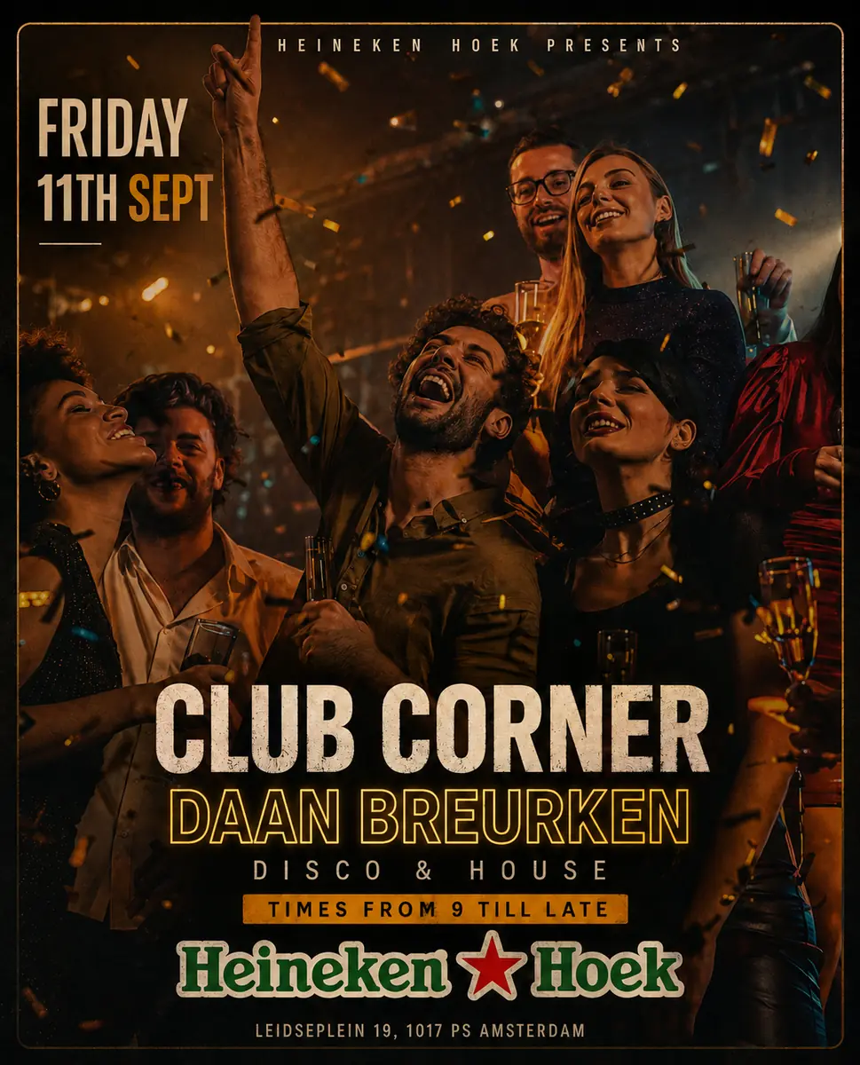Heineken Hoek Club - Corner Fridays Disco & House — Grand Café Heineken Hoek, Amsterdam