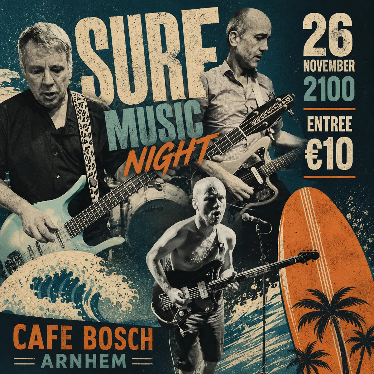 SURF MUSIC NIGHT | OSU! | Arno de Cea and the Clockwork Wizzards — Café bosch, Arnheim