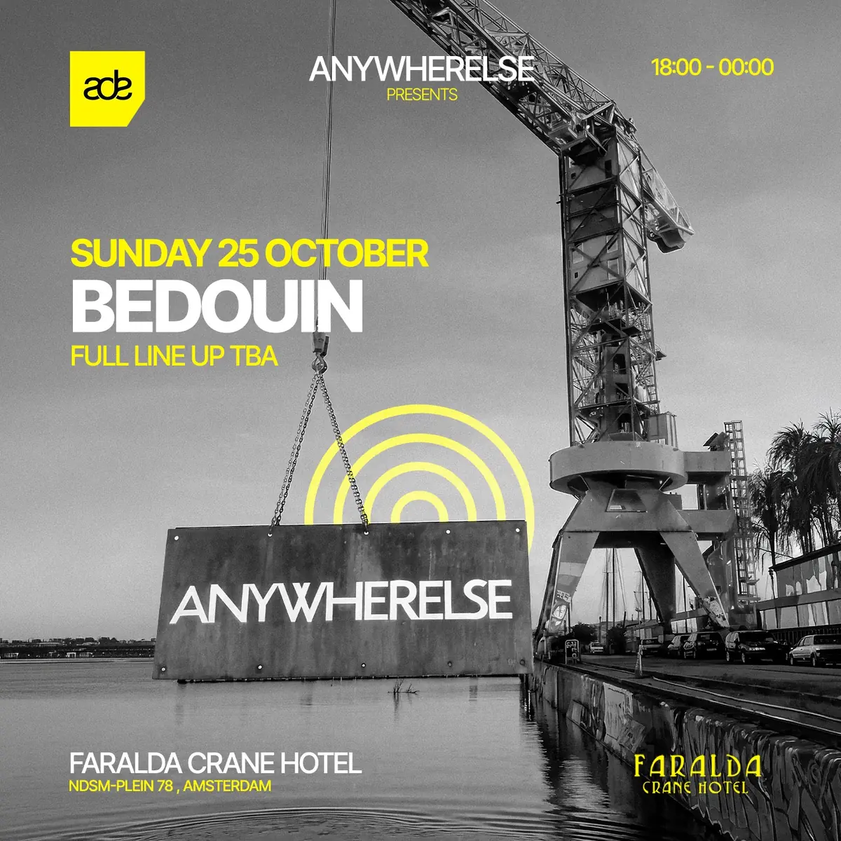Anywherelse presents: Bedouin at Faralda Crane — ADE 2026 — Crane Hotel Faralda, Amsterdam