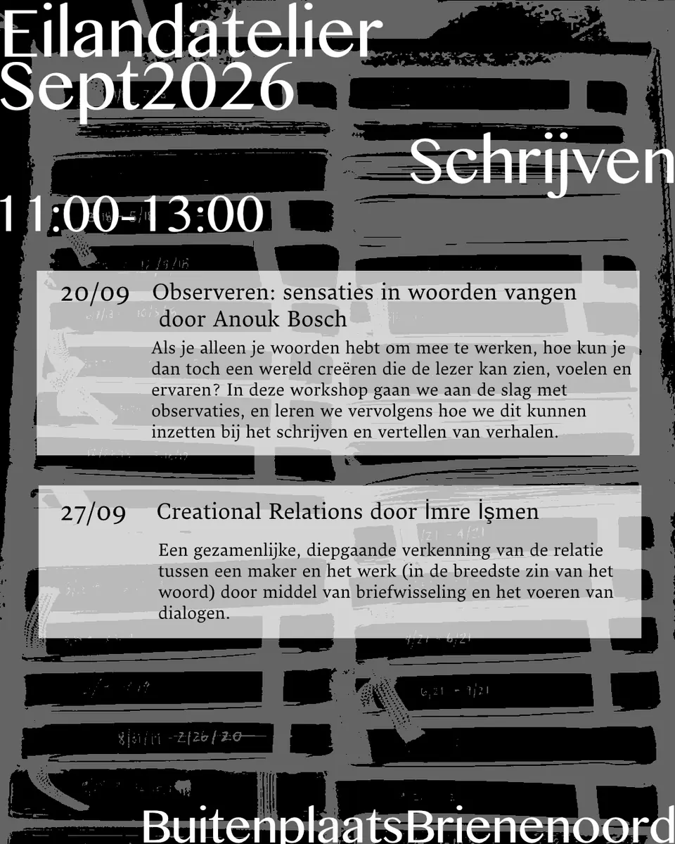 Inselatelier: Beobachten - Empfindungen in Worte fassen — Buitenplaats Brienenoord, Rotterdam