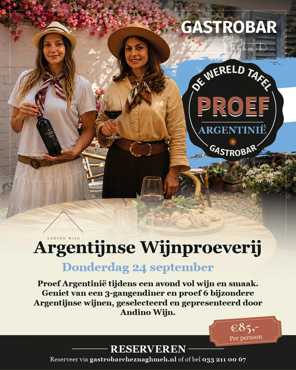 Der Welttisch: Argentinien kosten — Gastrobar Chez Naghmeh, Nijkerk