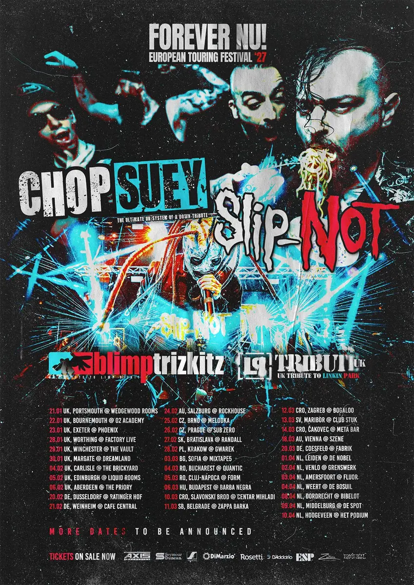 FOREVER NU: CHOP SUEY + Slip-Not UK + Blimp Trizkitz + LP Tribute UK — De Spot, Middelburg