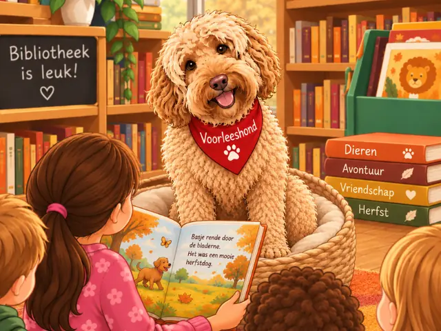 Children's Book Week '26 | Reading to Therapy Dog Chewie — Bibliotheek Cuijk, Cuijk