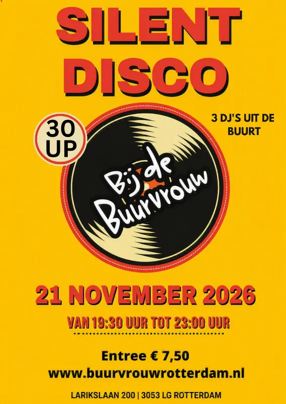 Silent Disco à la Buurvrouw — De Buurvrouw Larikslaan, Rotterdam
