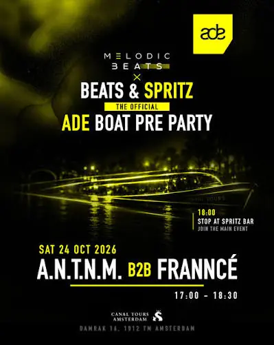 Melodic Beats × Beats & Spritz · ADE Boat Pre Party — Canal Tours Amsterdam, Amsterdam