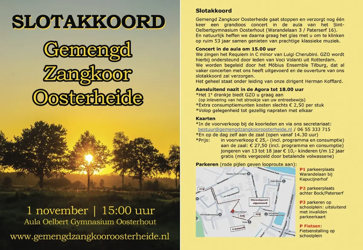 Slot akkoord Gemischter Chor Oosterheide | Aula Oelbert Gymnasium — aula Oelbert gymnasium, Oosterhout