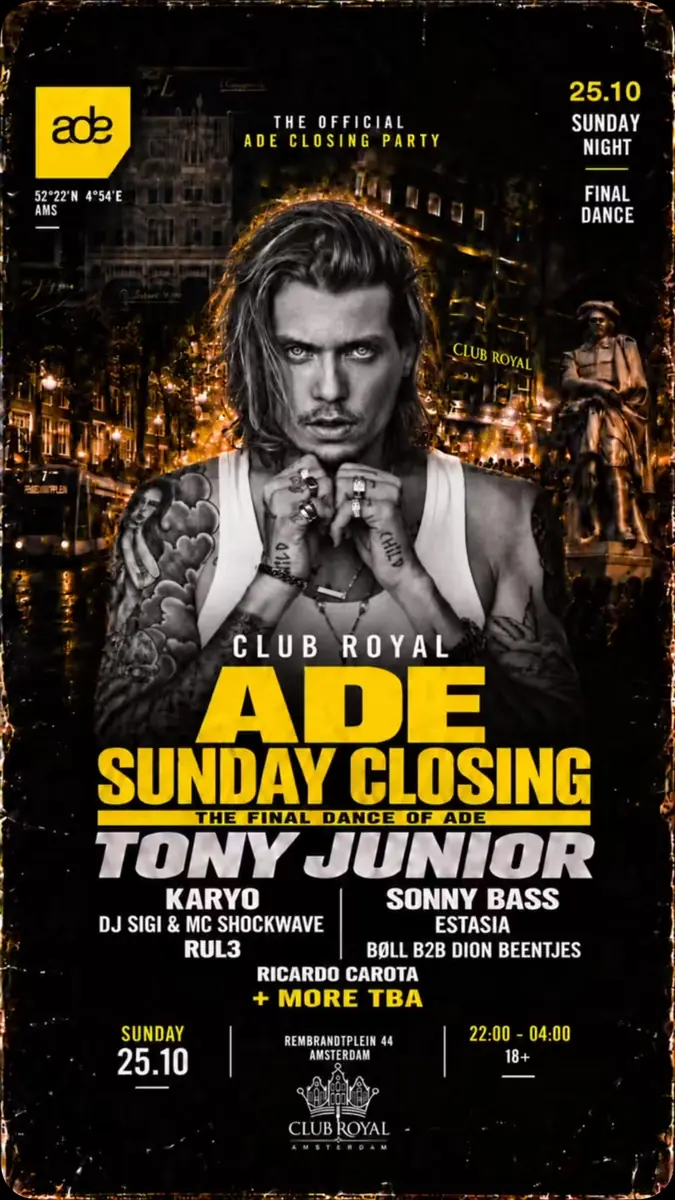 ADE Sunday Closing — Royal Amsterdam, Amsterdam