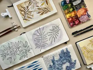 Kreativer Abend | Meditatives Blätterzeichnen mit Tinte und Aquarell