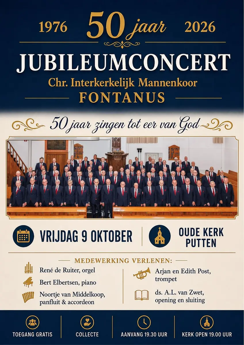 Jubilee Concert Chr. Interkerkelijk Mannenkoor Fontanus — Putten