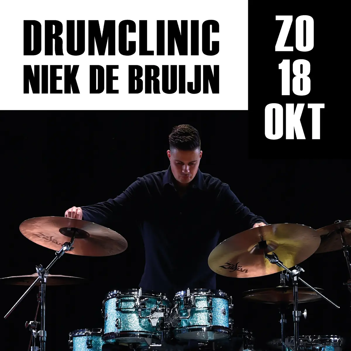 Drum Clinic with Niek de Bruijn | Drummer for Alain Clark, Candy Dulfer & Bankzitters | Free! — Poppodium Phoenix, Breda