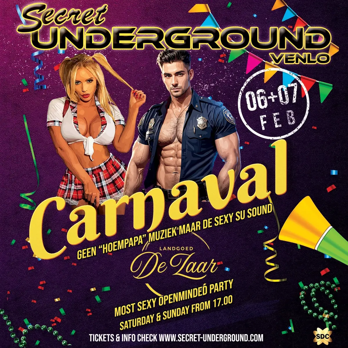 Carnaval Venlo Day · Secret Underground — Parenclub Landgoed De Zaar, Venlo