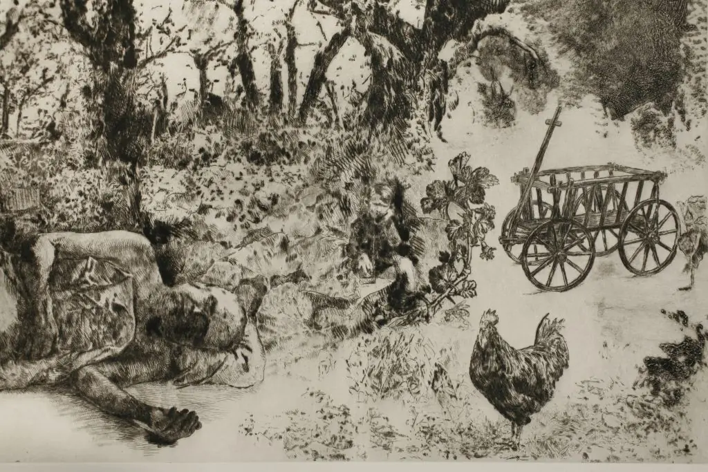 Expo#6 'Schlafen & Wachen', dry point etchings by Burkhardt Söll — Leiden