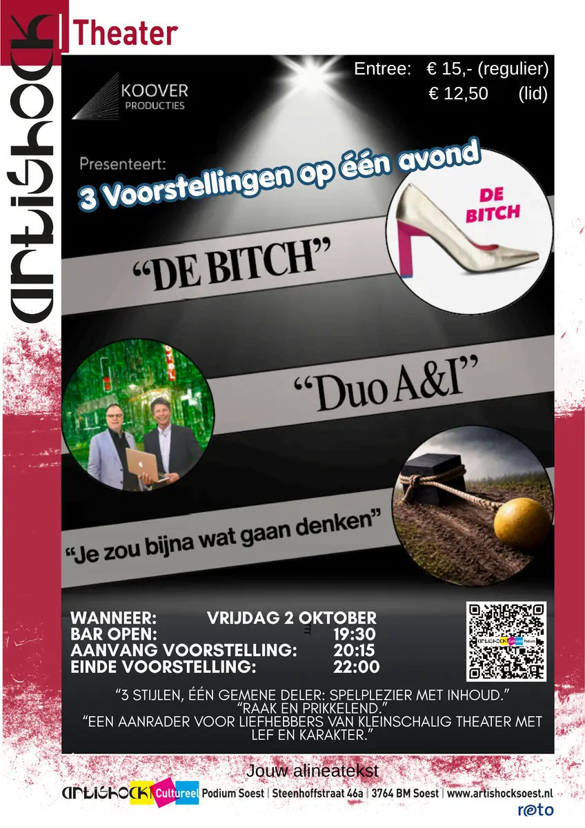 Theater "Drie maal één!" — Vereniging Artishock, Soest