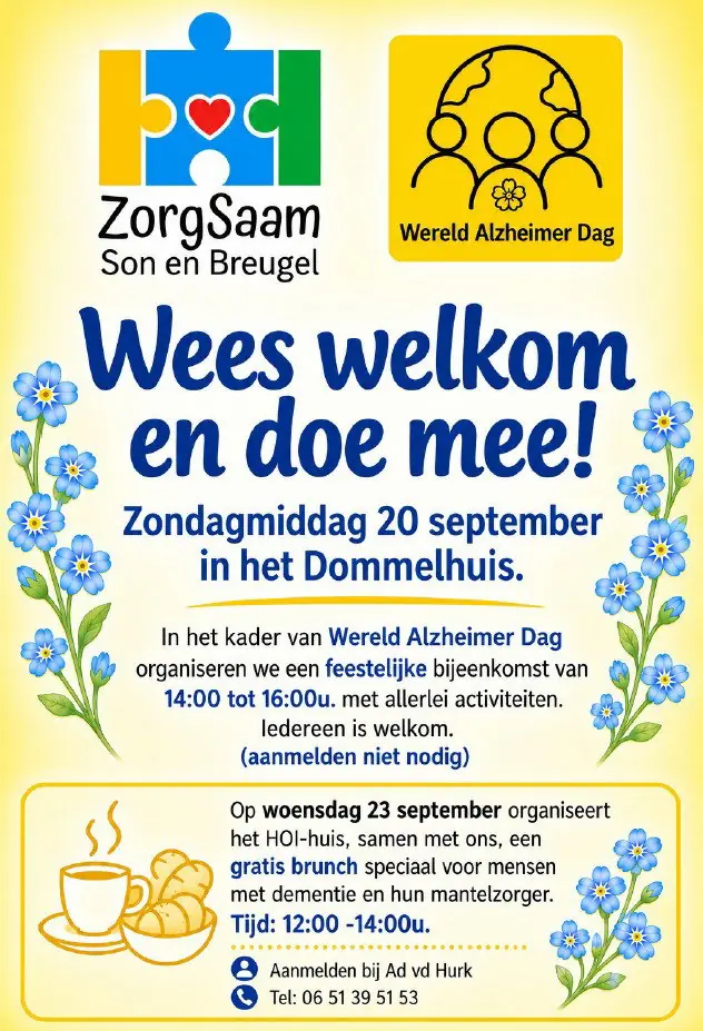 Wereld Alzheimerdag 2026 Son en Breugel — HOi-Huis, Son en Breugel