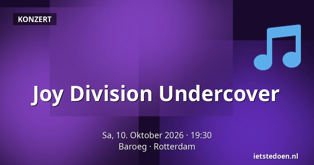 Joy Division Undercover — Baroeg, Rotterdam
