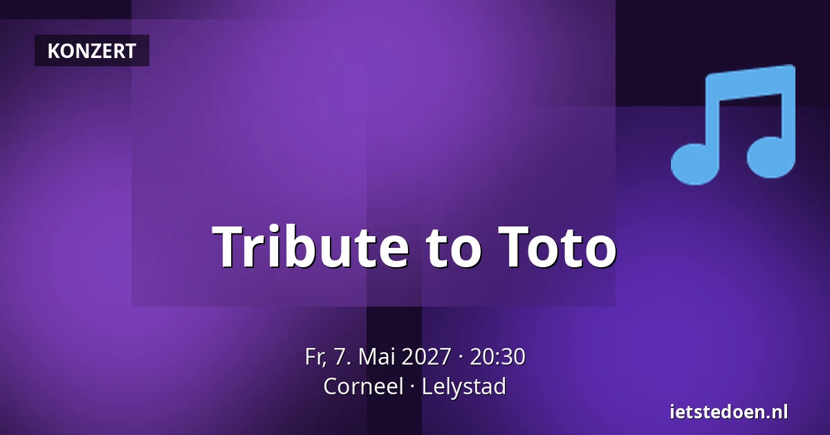 Tribute to Toto — Corneel, Lelystad