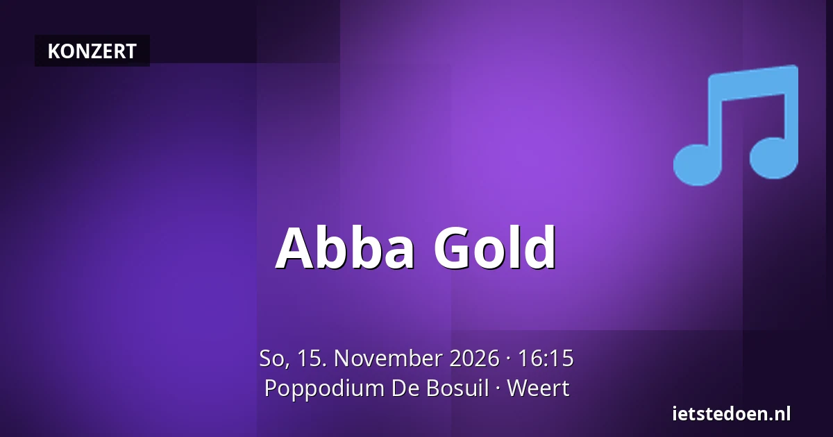 Abba Gold — Poppodium De Bosuil, Weert