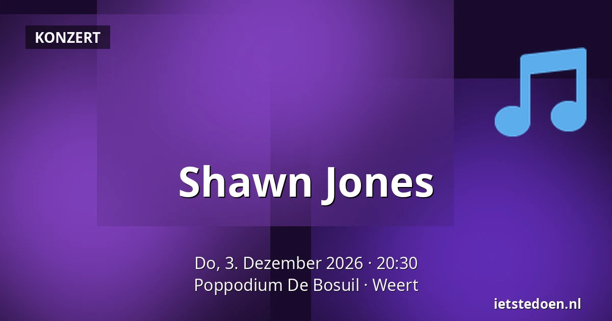 Shawn Jones — Poppodium De Bosuil, Weert