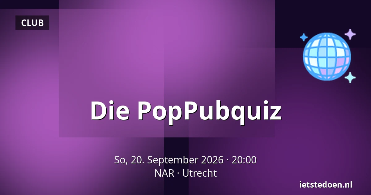 Die PopPubquiz — NAR, Utrecht