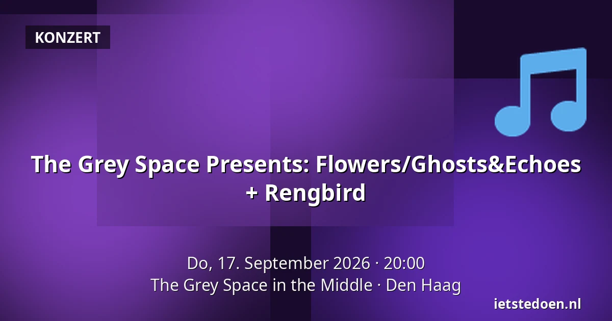 The Grey Space Presents: Flowers/Ghosts&Echoes + Rengbird — The Grey Space in the Middle, Den Haag