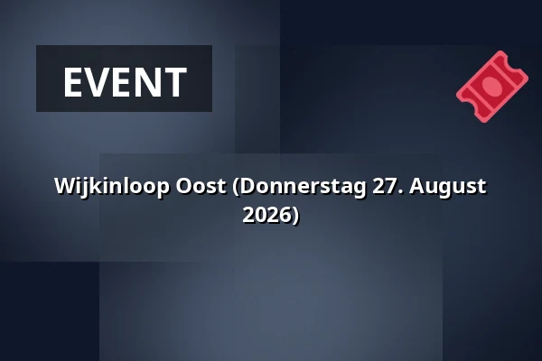 Wijkinloop Oost (Donnerstag 27. August 2026) — Wijkhuis Oost, Schiedam