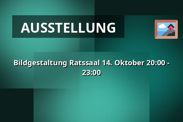 Bildgestaltung Ratssaal 14. Oktober 20:00 - 23:00 — Gemeentehuis, raadzaal, Bergschenhoek