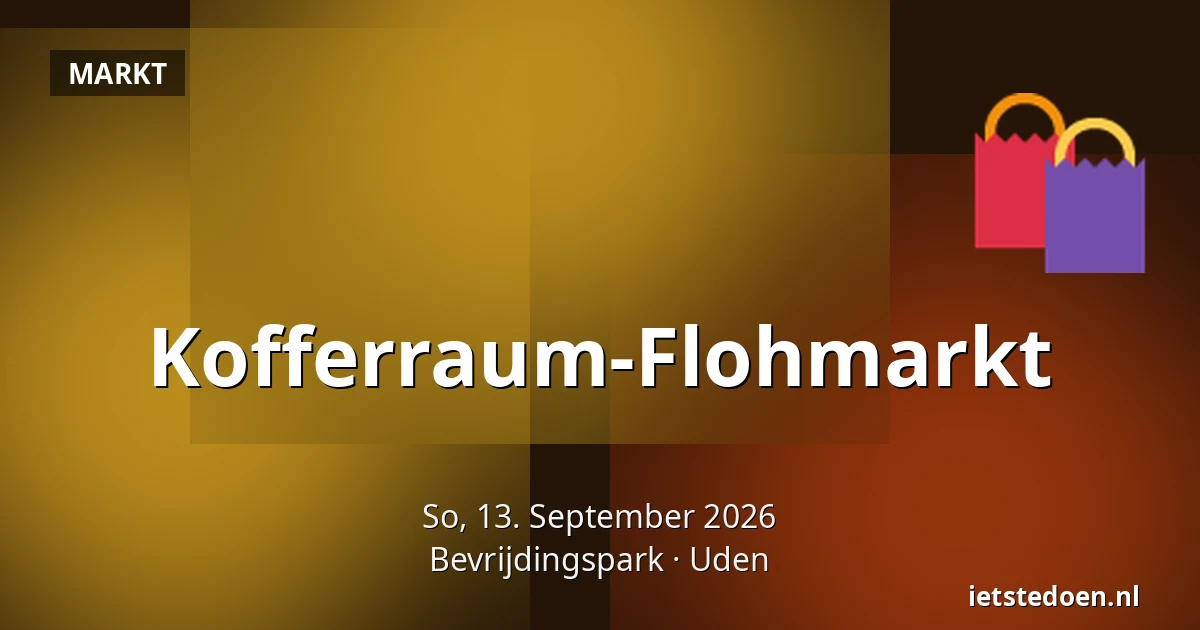Kofferraum-Flohmarkt — Bevrijdingspark, Uden