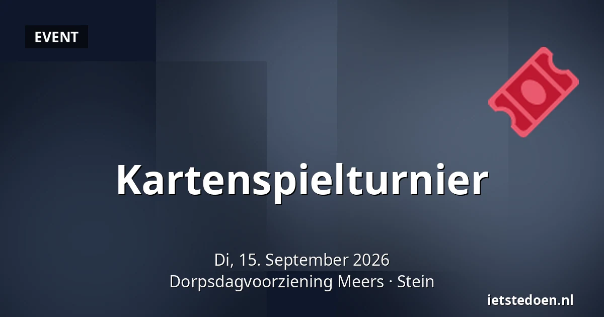 Kartenspielturnier — Dorpsdagvoorziening Meers, Stein