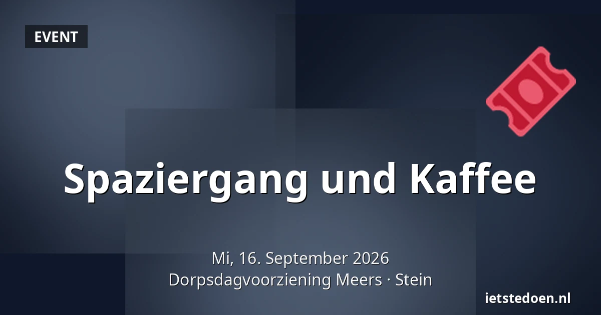 Spaziergang und Kaffee — Dorpsdagvoorziening Meers, Stein