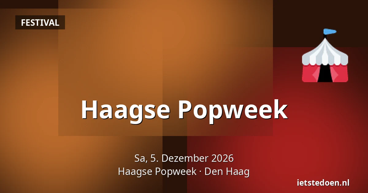Haagse Popweek — Haagse Popweek, Den Haag