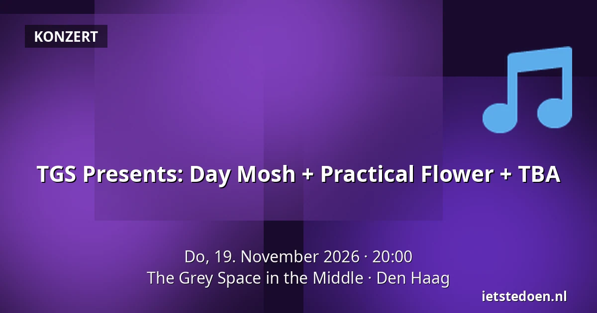 TGS Presents: Day Mosh + Practical Flower + TBA — The Grey Space in the Middle, Den Haag