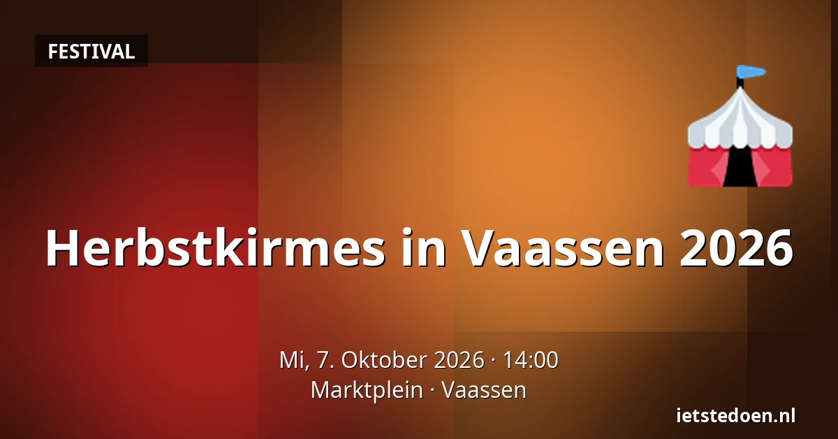 Herbstkirmes in Vaassen 2026 — Marktplein, Vaassen