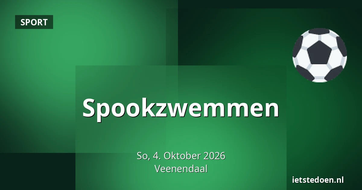 Spookzwemmen — Sportlaan 3, Veenendaal